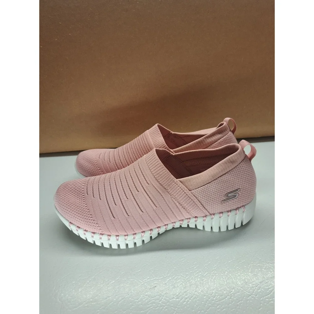 Skechers Goga Mat Shoes Womens 6.5 Go Walk Slip On Pink Casual Low Top SN124043 - Picture 5 of 9